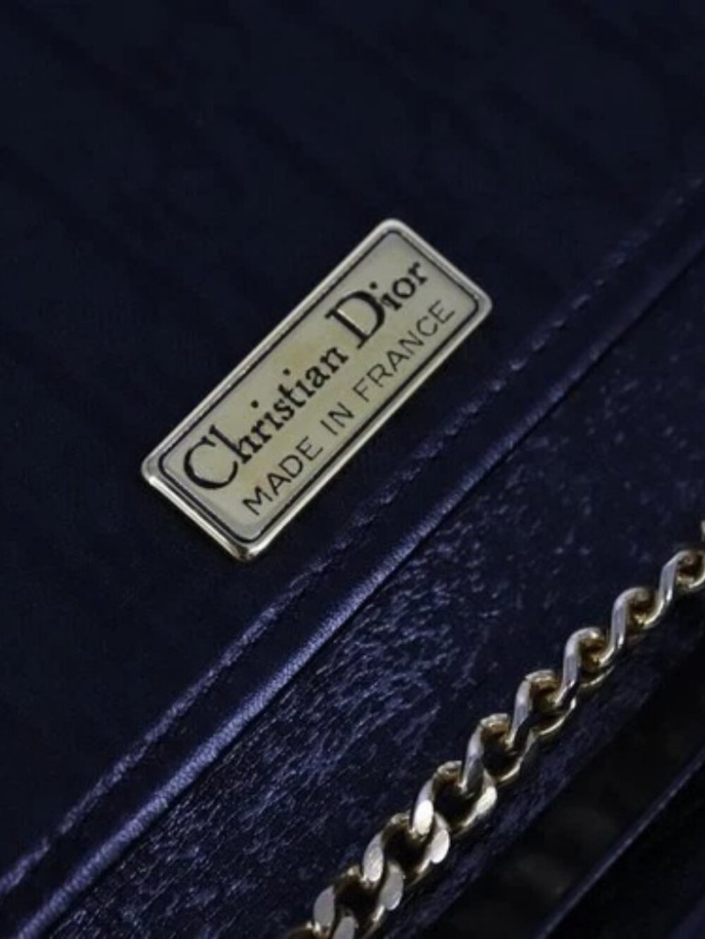 Christian Dior Trotter Canvas Chain Shoulder Bag Black Auth ar13108 - Picture 12 of 15